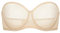 DOBREVA Women's Strapless Bra See Through Sheer Underwired Bras Unlined Plus Size Beige 32E