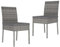 Gecheer 2 Stk. Garten Essstuhl Gartenstuhl Gartensessel Stuhl Sessel Stuhlset Rattanstühle Stühle Gartenmöbel Balkonstuhl Poly Rattan Grau