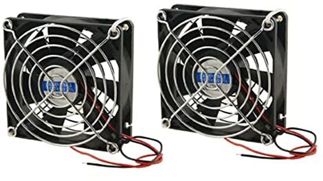 ISTOVO 2X Schwarz Plastikgehaeuse DC 24V CPU Kuehlventilator with Metall-Fingerschutz
