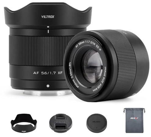 VILTROX 56mm F1.7 APS-C Autofocus Lenses for Fuji X Mount Camera Lenses Large Aperture Standard Lens Compatible for Fuji X-T5 X-T4 X-T30 II X-S10 X-T200 X-T30 X-H1 X-H2 X-T3 X-T100