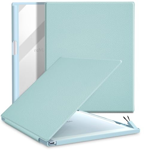 E NET-CASE Case for Remarkable 2 Paper Tablet 10.3 2020 Released, Book Folio Design with Built-in Pen Holder, Lightweight & Transparent Back Shell Case for Remarkable 2 (Sky Blue)