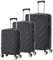 Herolite NP-003 Trolley/Reise-Koffer mit 4 Rollen (Schwarz, Set 3-TLG)