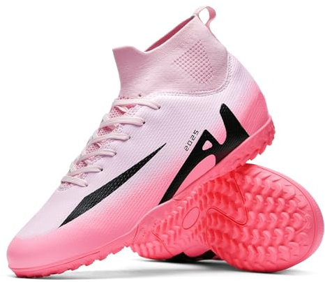 TOPSFEBA Fußballschuhe für Herren und Damen, Hallenfußballschuhe, Unisex, Baseball, Rasenschuhe, Jugend-Rugby-Schuhe, Erwachsene, AG FG TF Fußballschuhe, breiter Trainings-Sneaker, 2309 Tf Pink, 10