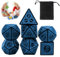 WeddHuis 7 Stück DND Dice Polyedrisches Würfel Set für Dungeon und Dragons MTG RPG D&D (D20, D12, D10, D%, D8, D6, D4) (Blau)
