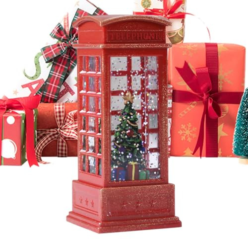 Weihnachtslaterne | Kleine Weihnachtskugeln für Telefonzelle, Tischdekoration, beleuchtete Schneekugel, Wasserlaterne, Festival-Ornament für Erwachsene