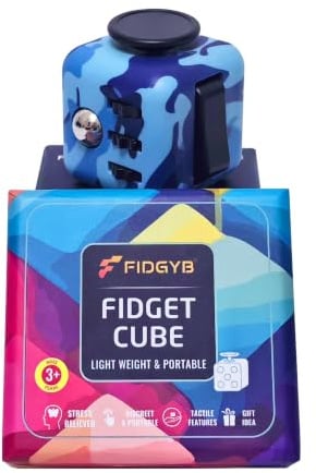 Fidget Cube Anti-Stress-Würfel für Erwachsene & Kinder, glattes, leises sensorisches Spielzeug bei Angstzuständen, Fokus & ADHS [Tarnung]