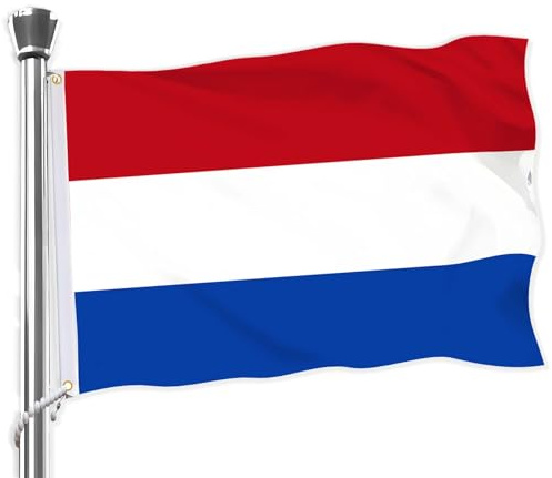 Netherlands Niederlande Flagge, große 3x5 FT Niederländische Holland Flagge, 36x60 Zoll große digitale doppelt gedruckte langlebige 75D dicke Polyester Dekorationen mit 2 Messing Grommet
