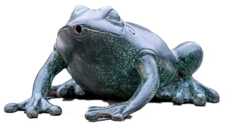 Generisch Bronze-Skulptur Wasserspeier Frosch | Fontaine | 14x13x6cm | Tierfigur aus Bronze | handgefertigt