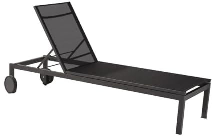 Liadomo Gartenliege Firmo - Sonnenliege - verstellbare Rückenlehne - mit Rollen - Aluminium - Textilgewebe - Anthrazit - wetterfest - fertig montiert