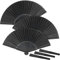 3 Pcs Folding Hand Fans, Fabric Hand Fans Black Handheld Chinese Silk Fan for Wedding Dancing Cosplay Props Performance Birthday Gifts