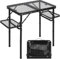 REDCAMP 3ft Folding Camping Table with 2 Side Racks, Lightweight Metal Grill BBQ Table for Outside, Portable Aluminum Pizza Oven Stand, 4 Adjustable Heights, Easy to Assemble, Black 90cm x 40cm