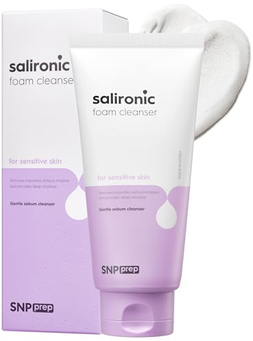 SNP Prep Salironic Foam Cleanser – Koreanisches Gesichtsreinigungsprodukt mit AHA, BHA, PHA, Houttuynia Cordata, Kamille und Hyaluronsäure für empfindliche Haut, 180 ml