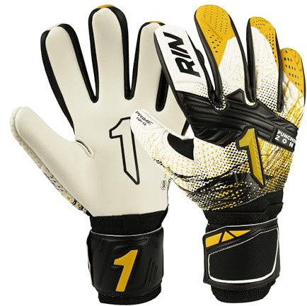 Rinat Fiera Prime Gold Adult Goalkeeper Gloves, Gold, Size 8