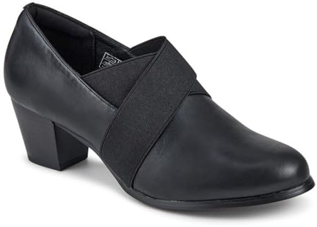Pavers Womens Smart Elasticated Block Heel Shoes | Autumn Winter Collection | Slip On Shoe | Memory Foam Insole