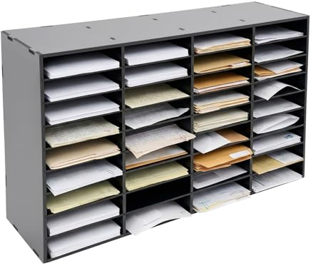 JJsdwin Organizer per letteratura, 36 portariviste da scrivania con cuscinetti in feltro antiscivolo, cassetta delle lettere per compiti scolastici, libri, riviste e file, portata 80 kg, colore: nero