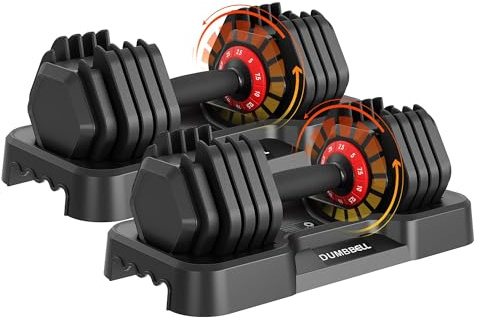 Verstellbar Hanteln 10kg(25LB), Hantelset Mit Rutschfestem Griff Und Aufbewahrungslösung, Kompakte Freihanteln Für Das Heim-Fitnessstudio, Krafttraining Für Männer Und Frauen