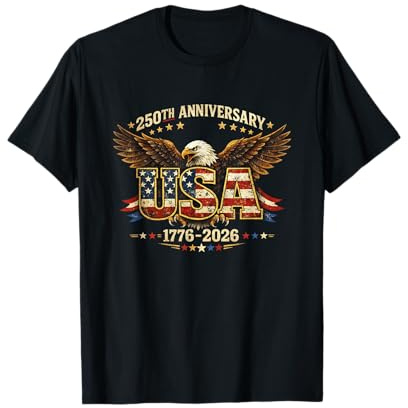 250. Jahrestag USA 1776–2026 Adler USA Flagge 4. Juli T-Shirt