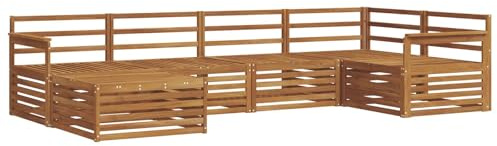 vidaXL Outdoor-Sofagarnitur 6 pcs Natur, Moderner Outdoor-Sofa, robuster Sitzecke für Garten, bequemer Lounge für die Terrasse