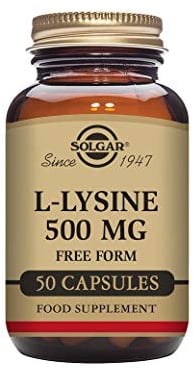 Solgar L-Lysine 500mg Vegetable Capsules - Pack of 50 - Essential Amino Acid - Vegan, Vegetarian, Kosher