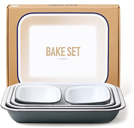 Falcon Enamelware Enamel Bake Set - Pigeon Grey