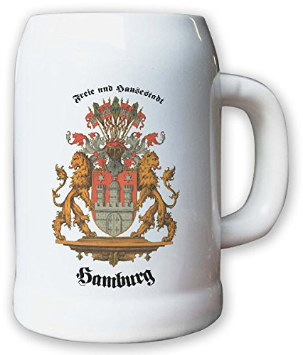 Krug/Bierkrug 0,5l - frei und Hansestadt Hamburg BRD Stadtwappen Wappen #9409