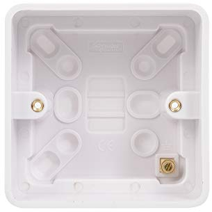 Schneider Electric Lisse White Moulded - Single Surface Pattress Box, 40 mm 47mm Deep, GGBL9147, White