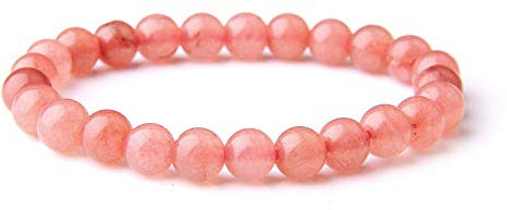 Generic Stein Armband,Naturstein Armreif 7 Chakra Rosenquarz Stein Elastische Perlen Yoga Energie Charme Armbänder Schmuck Für Anxity Männer Mädchen