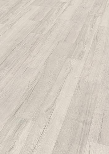EGGER EHD027 Designboden GreenTec Weiss-Elva Eiche (7,5mm kompakt 1,99 m²) Design-extrem robust, strapazierfähig, pflegeleicht, wasserfest und PVC frei