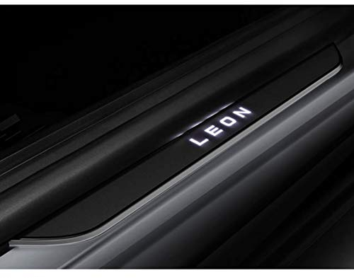 Seat 5F0071691 Beleuchtete Einstiegsleisten vorn Tuning Design Zierleisten, mit Leon Logo, nur für 5-Türer