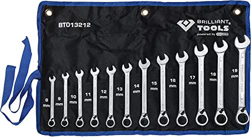 KS TOOLS Ratschenringschlüssel-Satz, 12-tlg, umschaltbar, 8-19 mm