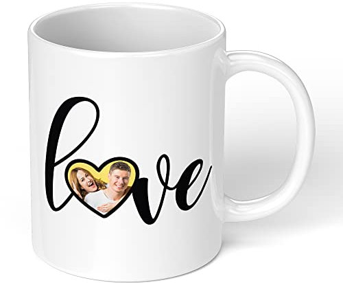 Print Maniacs Personalised Valentines Day Mug Photo Image His Her Love Romantic Girlfriend Boyfriend Anniversary Husband Wife Coffee Tea Cup Gift Love Heart