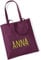 Jutebeutel bedruckt mit Name groß | Stofftasche Baumwolle inkl. Namensaufdruck für Jungen & Kinder | Personalisierter Kinderbeutel Tragetasche für Krippe, Kindergarten, Schule (burgund)