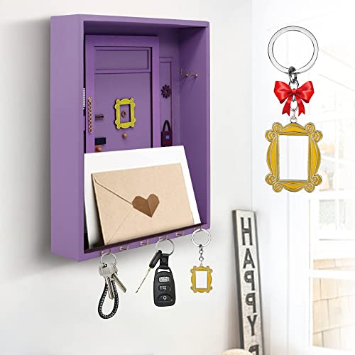 VUEJIC Friends Schlüsselhalter & Monica's Türrahmen Schlüsselanhänger Niedliches Zuhause Geschenk für TV-Show, Merchandise-Liebhaber, Vintage Home Dekorative Wand, Organizer Mail Key Holder for Wall