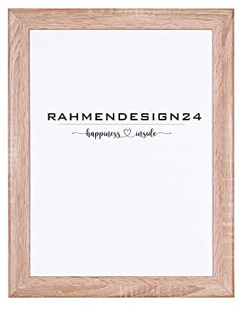 Rahmendesign24 Bilderrahmen Fiona 70x100 Sonoma Eiche Fotorahmen, Wechselrahmen, Posterrahmen, Puzzlerahmen