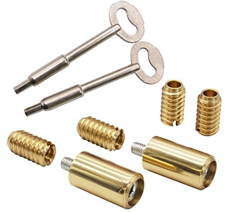 EAI Sash Window Stop for Security and Ventilation | Polished Brass | Pack of 2 Stops & 2 Keys
