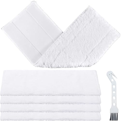 EATBALE Microfibre Floor Cloth Pads for Karcher EasyFix SC2 SC3 SC4 SC5 Series Steam Cleaner Accessories, Replacement Steam Cleaner Cloths, Washable Cloth Pads with Cleaning Brush (5 Pack)