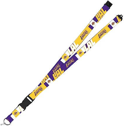Rico Industries NBA Basketball Los Angeles Lakers 48,3 x 2,5 cm Premium Unisex-Erwachsene Sicherheitsband mit Sicherheitsverschluss – Flash