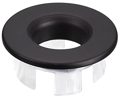 QUARKZMAN Spüle Trimmung Überlauf Deckel Spüle Überlauf Ringe 25.3mm Bad Küche Becken Ablaufdeckel Locheinsatz Rund Kappen Schwarz