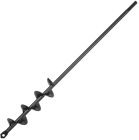 VEVOR Trivella Elicoidale per Trapano da Giardino 38 x 420 mm, Punta a Spirale per Avviatore in Acciaio PCM da Giardino Cortile Orto, Punta Trivella Esagonale per Trapano da 9,53 mm per Giardinaggio