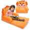Cartoon Faltbares Kindersofa, Orange Plüsch-Löwenform, 2-in-1 Kleinkind-Couch, Rückenlehne, Sessel, Bett, Niedliche Klappcouch mit Offenem Sitz für Wohnzimmer, Schlafzimmer(2 Ebenen)