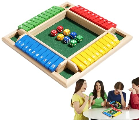 HUNYA Cerrar la Caja,Juegos de Matemáticas de Madera | Juegos de Mesa para niños Adultos, Familia, Aula, hogar, Fiesta Pub, Juegos de Mesa de matemáticas, Entretenimiento, 2-4 Jugadores