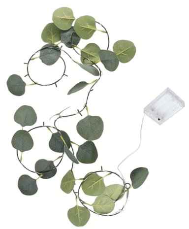 HOMSFOU Eukalyptus Hinterlässt Lichterketten Künstliche Blattlichter Lichterkettendekorationen Hinterlässt Girlandenlichter Grünrebengirlande Led Weihnachtsbaum Lampe Aus Kupferdraht