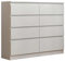 BEAUTY SOFA Beautysofa Kommode Aura 2 für Jugendliche - Schubkastenkommode - Highboard Wohnzimmer, Flur - 8X Schubladen - Breite 120cm - Farbe Weiß - 120x33x100cm