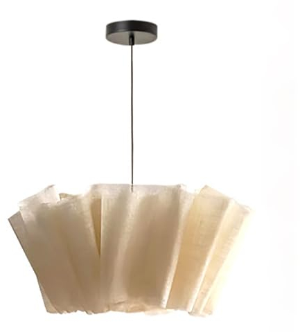 YFMYY Stoff-Pendelleuchte im japanischen Stil, handgewebter Vintage-Kronleuchter, höhenverstellbare Hängelampe für den Innenbereich, Hängeleuchte mit E27-Fassung für Kücheninsel, Flur, Wohnzimmer