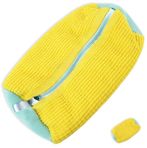 LEWBDF Sacchetti per Scarpe Lavanderia sacchetto scarpe lavatrice Scarpe Borse per Bucato con CernieraZip Borsa per Lavatrice perRiutilizzabile Borsa per Lavaggio Scarpe di Sportive (Giallo) (A)