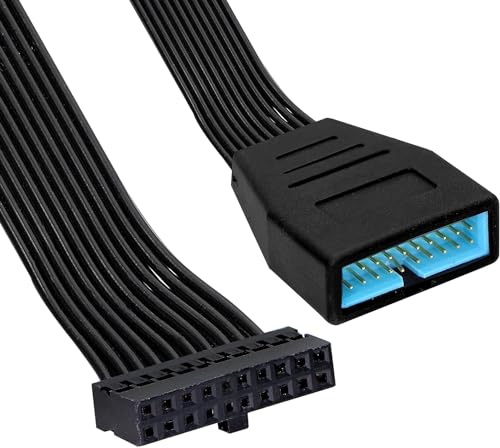 CABLEPELADO Cable de extensión USB 3.0 interno, Cable alargador USB 3.0 interno de 20 pines, Extensor interno USB 3.0 de 20 pines, Cable USB 20 pines para placa base, 15 cm, 20 pines macho a hembra