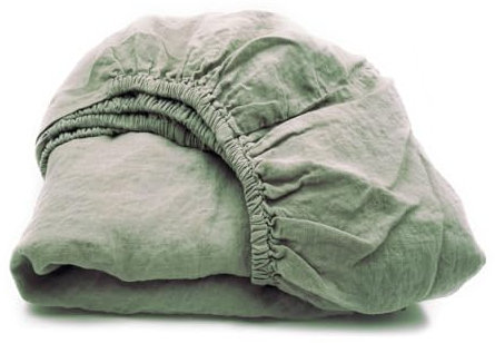 JOWOLLINA Spannbettlaken aus 100% Leinen Stonewashed (200 x 200+30 cm, Clouds)