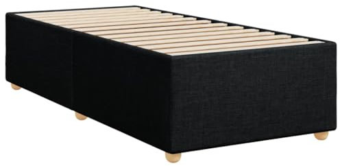 vidaXL Estructura de Cama sin colchón Tela Negro 90x200 cm