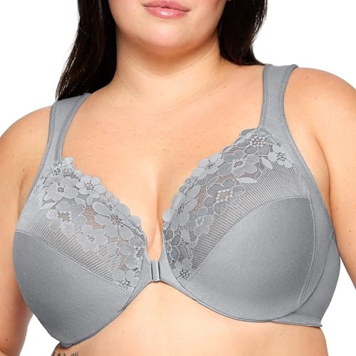 Glamorise Front-Closure Cotton Wonderwire Underwire Bra 1241 (Women's & Women's Plus)