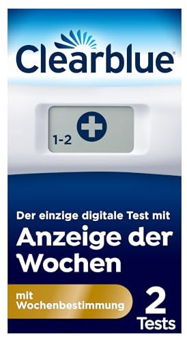 Clearblue Schwangerschaftstest Frühtest digital, Pregnancy Test, 2x Frühschwangerschaftstests/Schwangerschaftsfrühtests mit Wochenbestimmung, Schwangerschaft bestimmen, 25 mIU/ml